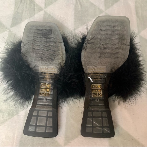 JEFFREY CAMPBELL Crossband Slide Sandal Flats Genuine Turkey Feathers crushonu2 - Picture 9 of 11